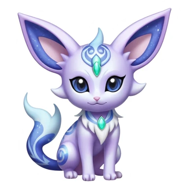Shiny Exotic Cute Adorable Majestic Ethereal Sparkly Espeon-Meowstic-Hybrid-Creature with pattern-markings sticker