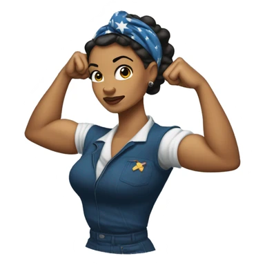 lightskin Rosie the Riveter shows biceps sticker