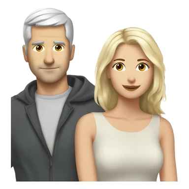 White man - short grey hair - no facial hair - kisses blonde girl  sticker