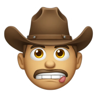 cross eyed drooling silly cowboy sticker