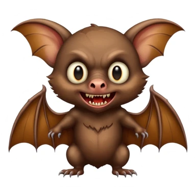 full body of vampire bat with fangs, front face  sticker