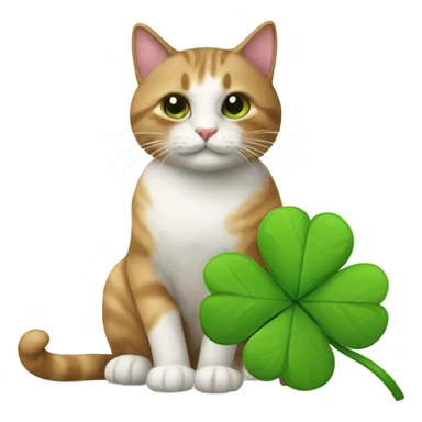 cat with clover sticker