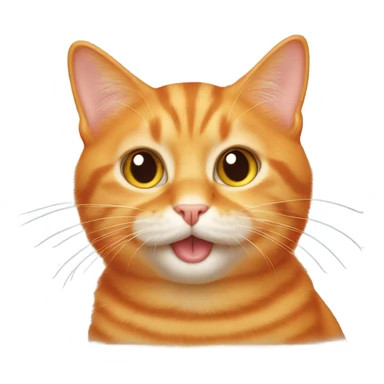 orange cat poking cheeks sticker
