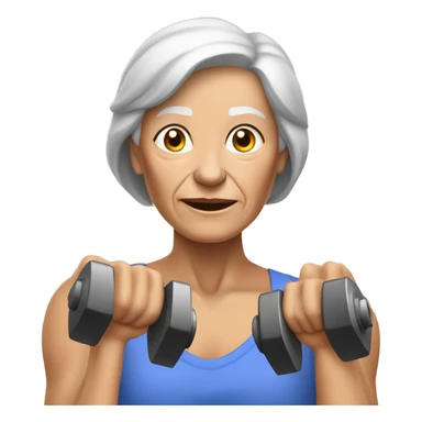 grandma lifting dumbell sticker