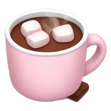 Light Pink mug of hot chocolate with marshmallows  sticker