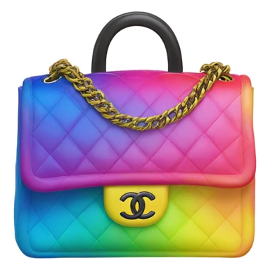 Rainbow ombré with pink, yellow and blue Chanel boy bag sticker