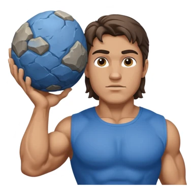 Atlas the greek god with a A big rock and shirt Without a hole sticker