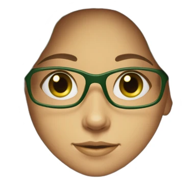 brown long haired girl in green costume with green eyes and glasses sticker