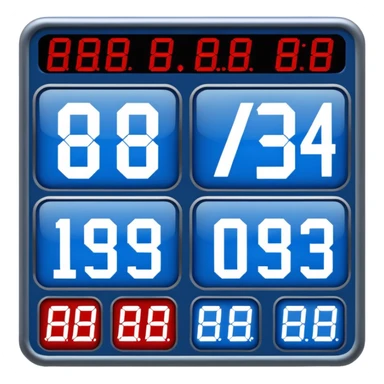 electronic score board blue (#00A3E0) and red (#F9423A) sticker