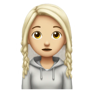 sad white girl in fort of mirror sticker