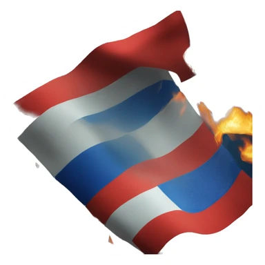 Russian flag on blue fire sticker