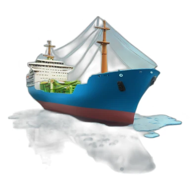 big ship on puddle sticker