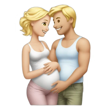 Gay Best friends & blond pregnant love sticker