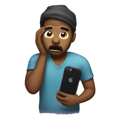 frustrated musician holding his phone sticker