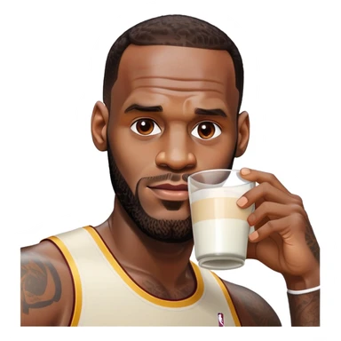 Lebron James drinking milk sticker