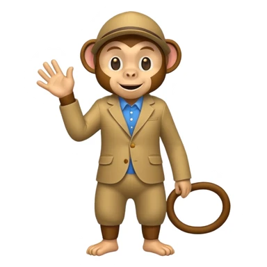 monkey with clothes sticker