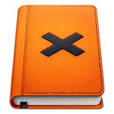 A bright orange book with a black, bold X with an edgy texture, exuding energy and pure, unapologetic confidence. sticker