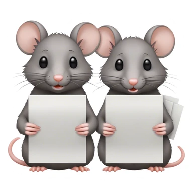 two rats holding small pieces of paper  sticker