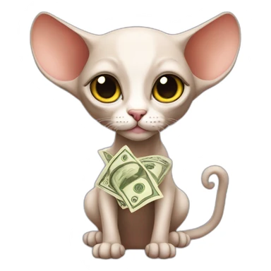 Sphinx cat with money sticker