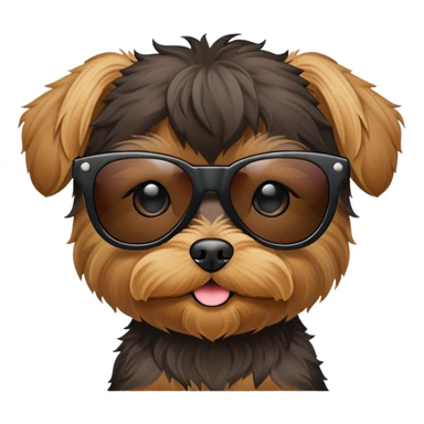 Make Yorkie poo with sunglasses  sticker