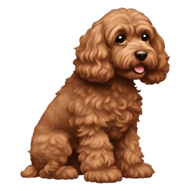 brown cockapoo from the side full body sticker