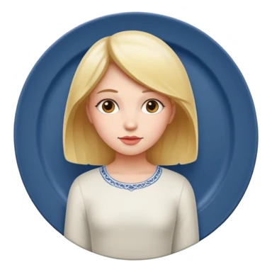 Standing girl on a dinner plate sticker