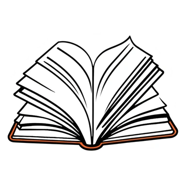 Open book with pages flipping sticker