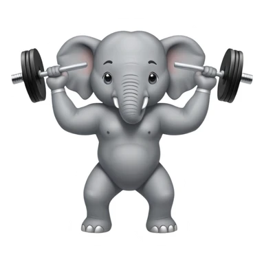 elephant lifting a barbell sticker