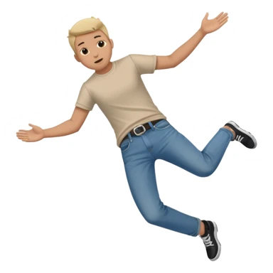 Falling side ways no face from the sky sticker