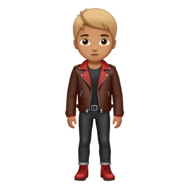 Boy in leather jocket, full body, different colors leather jocket, close up sticker