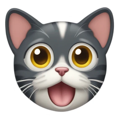 cartoon 2d cat shocked sideways crying sticker