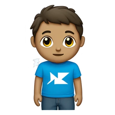 Un humain jeune  est brun qui porte un tee-shirt bleue avec écrit nz dessus qui tient un drapeau bleu avec écrit nz dessus qu'il soye heureux et des étoiles autour de lui sticker