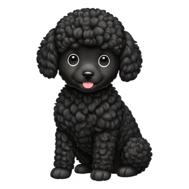 Black poodle puppy sticker