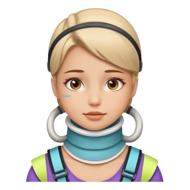 Girl with neck brace sticker