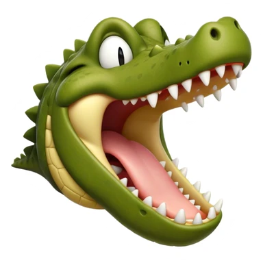 Cinematic Realistic Cute Yawning Crocodile Portrait Emoji, Head tilted slightly with a dramatic, wide-open yawn, showcasing a soft, textured olive-green hide with gently drooping jaws and half-closed, drowsy eyes rendered in exquisite natural detail, high shine, relaxed yet expressive, styled with a dash of primal charm, soft glowing outline, capturing the essence of a sleepy yet affectionate crocodile that appears ready to stretch out and drift into a deep, ancient slumber! sticker
