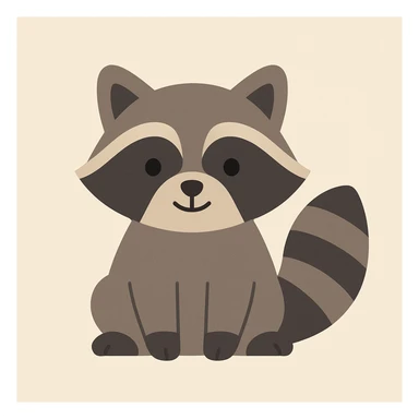 Flat design style raccoon sticker