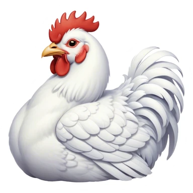 Meme-Worthy Cute Sleeping White Rooster Portrait Emoji, Head resting peacefully with a contented smile, showcasing a robust build and a luxuriously soft pure white plumage, eyes shut in a serene, restful nap, Simplified yet hilariously adorable features, highly detailed, glowing with a soft, drowsy light, high shine, relaxed and utterly lovable, stylized with an air of playful laziness, bright and heartwarming, soft glowing outline, capturing the essence of a comically sleepy rooster, so meme-worthy it feels like it could instantly become the next viral sensation of adorable slumber! sticker