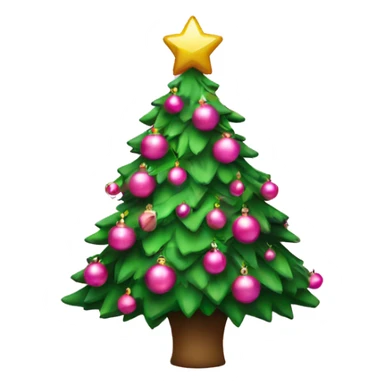 Christmas tree with pink ornaments sticker