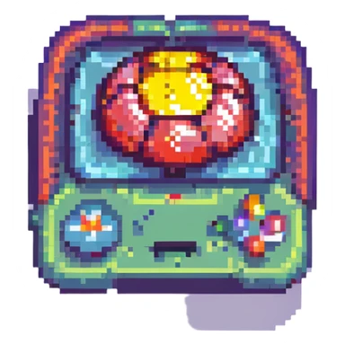 pixel art icon representing فبلبارادادلد, abstract, colorful, retro game style, no text sticker