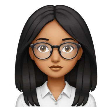 brown girl with glasses and long black hair sticker