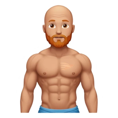 bald guy with a ginger beard and muscles with GODBODY tattoo on stomach only  sticker