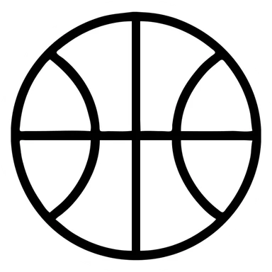 basketball icon, outlined, no fill, clean and geometric sticker