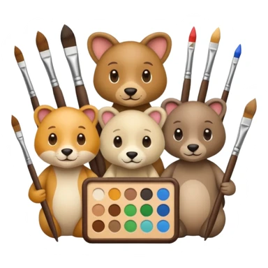 aniamls as painter sticker