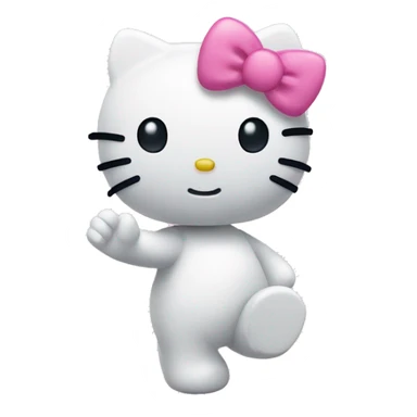Hello kitty waving hi sticker