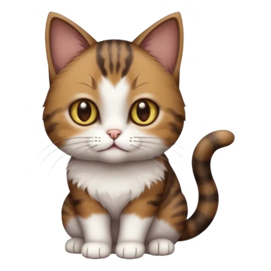 full body small short hair dark brown and white cat with hazel eyes sticker