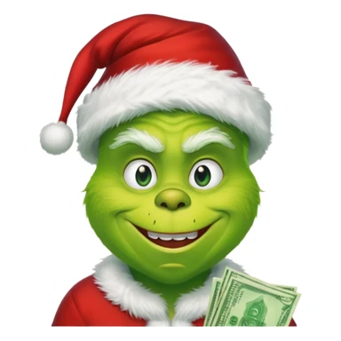 Grinch with money sticker