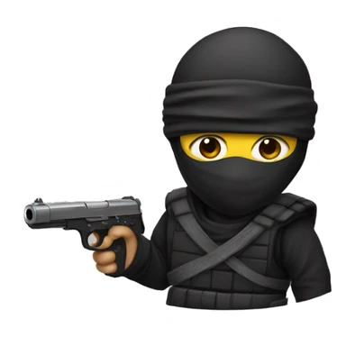 Ninja with a gun sticker