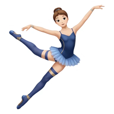 Ballet dancer in over the knee socks, leotard and brown hair sticker