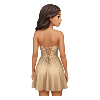 Latina girl back looking away strapless dress sticker