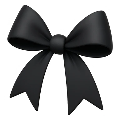 Create a gothic bow in 3D black style with a blue color variation. sticker